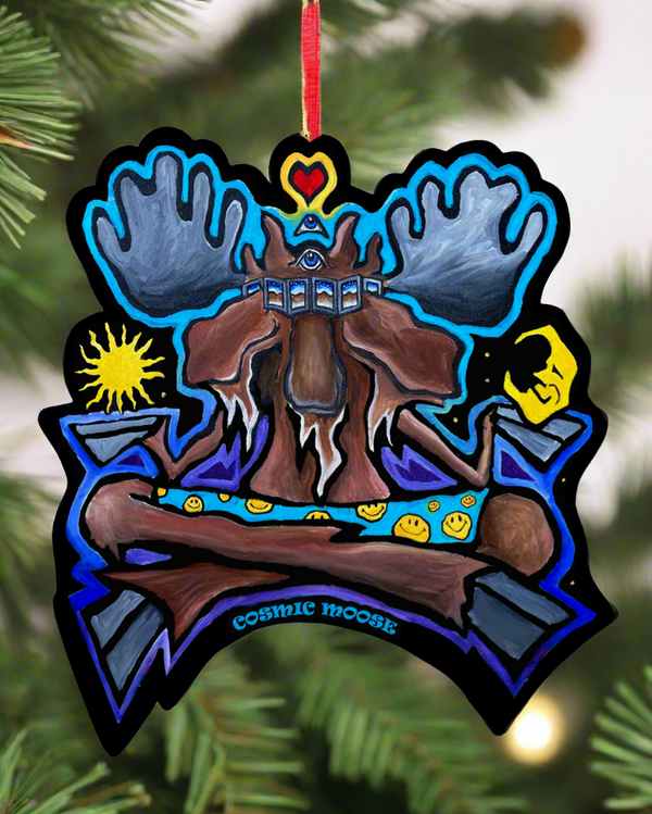 Zen Moose Wooden Ornament