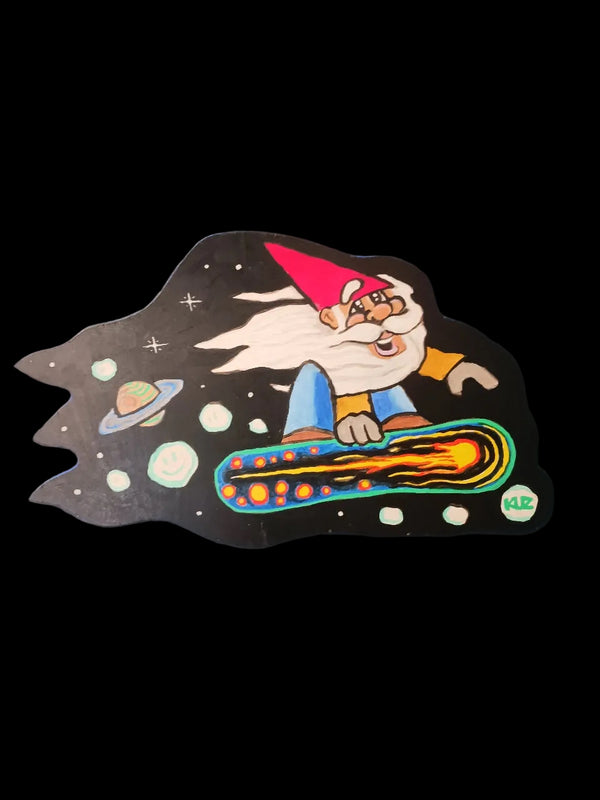 Snowboarding Through Space Gnome