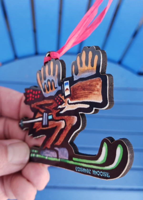 Skiing Moose Ornament