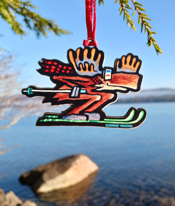 Skiing Moose Ornament