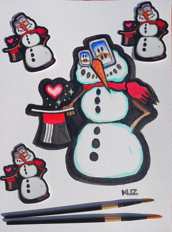 Cosmic Snowman Sticker