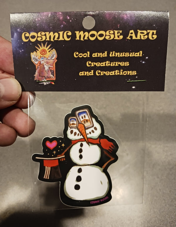 Cosmic Snowman Sticker