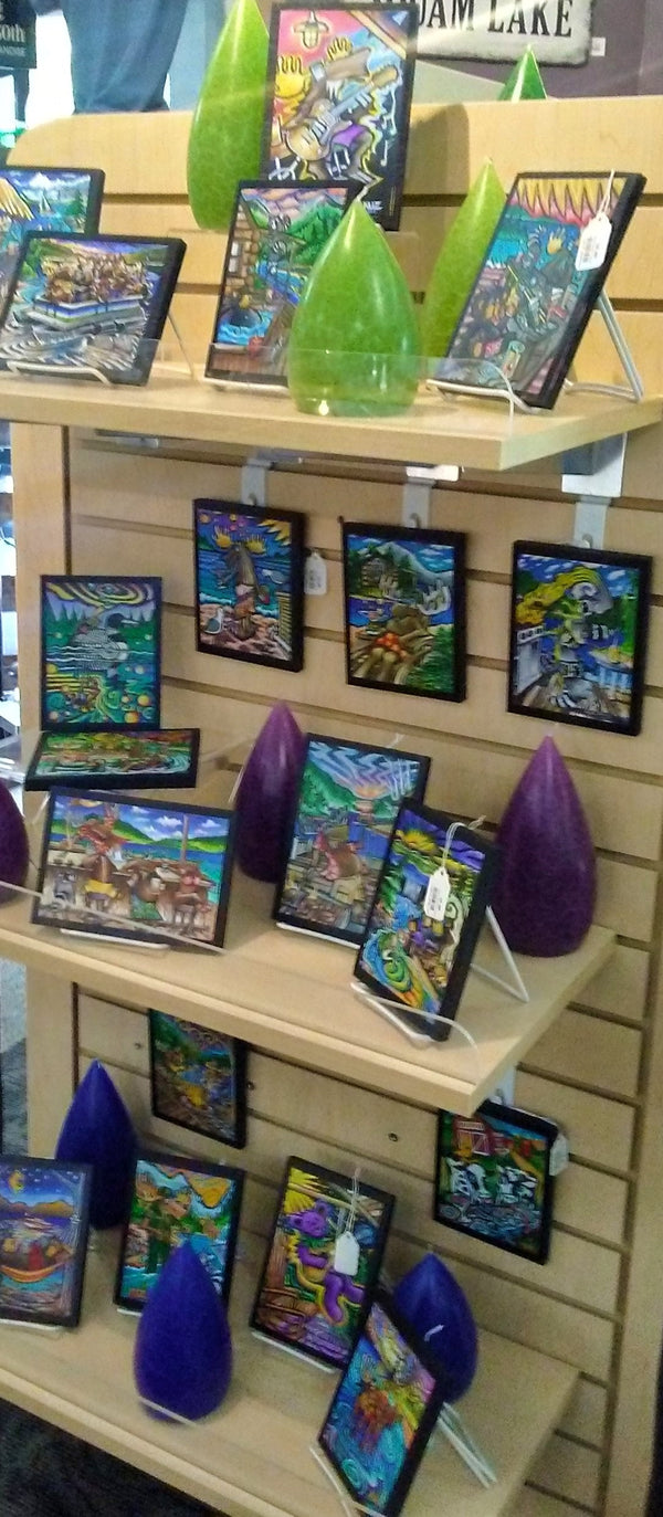 Display of multiple wood prints